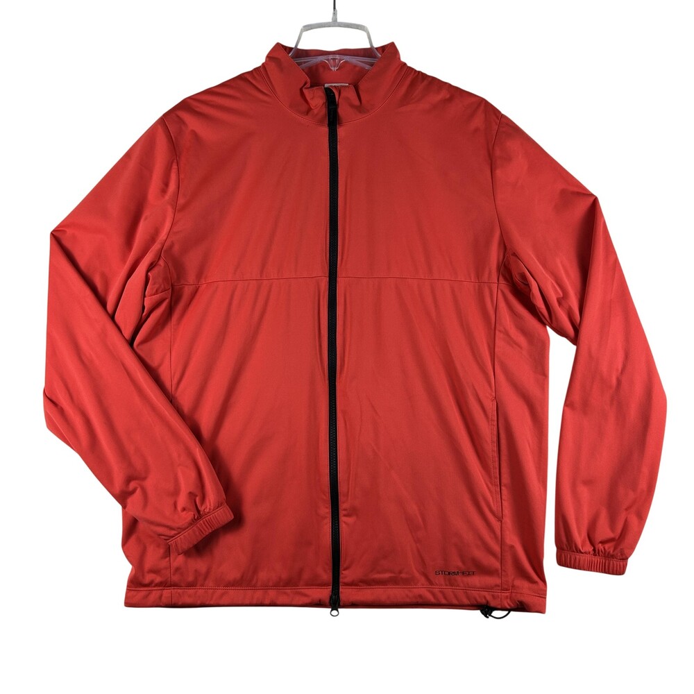 Nike Storm-FIT Jacket Mens Large Red Full Zip Windbreaker Running Golf Athletic